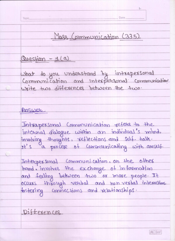 Nios Mass Communication 335 Solved Handwritten Assignment Scanned Pdf English Medium NIOS TMA 2024