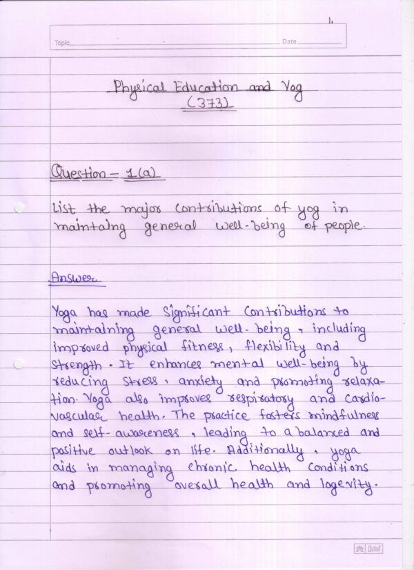 Nios Physical Education And Yog 373 Solved Handwritten Assignment Scanned Pdf English Medium NIOS TMA 2024