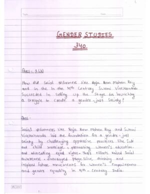 Nios Gender Studies 340 Solved Handwritten Assignment Scanned Pdf English Medium (NIOS TMA 2026)
