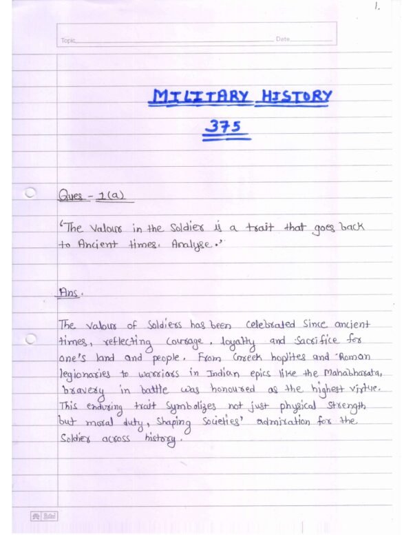 Nios Military History 375 Solved Handwritten Assignment Scanned Pdf English Medium (NIOS TMA 2026)