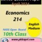 Economics 214 Nios Exam Solved Question Paper April 2024 Class 10