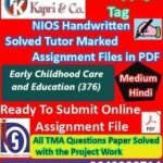 Nios Early Childhood Care and Education 376 Solved Handwritten Assignment Scanned Pdf Hindi Medium