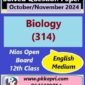 Nios Biology (314) Solved Question Paper November 2024 Exam Class 12