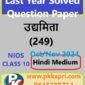 Entrepreneurship 249 Nios Solved Question Paper November 2024 Class 10