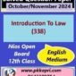Nios Introduction To Law (338) Solved Question Paper November 2024 Exam Class 12