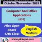 Nios Computer And Office Applications (631) Solved Question Paper November 2024 Exam Class 12