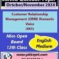 Nios Customer Relationship Management (CRM) Domestic Voice (661) Solved Question Paper November 2024 Exam Class 12