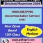 Nios HOUSEKEEPING (Accommodation Service) 356 Solved Question Paper November 2024 Exam Class 12