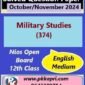Nios Military Studies (374) Solved Question Paper November 2024 Exam Class 12