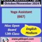 Nios Yoga Assistant (667) Solved Question Paper November 2024 Exam Class 12
