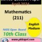 Mathematics 211 Nios Exam Solved Question Paper April 2024 Class 10
