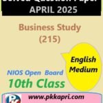 Nios Class 10 Business Studies (215) Solved Paper April 2025