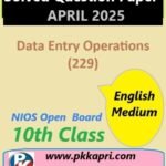 Nios Class 10 Data Entry Operations (229) Solved Paper April 2025