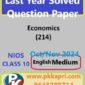 Economics 214 Nios Solved Question Paper Oct-November 2024 Class 10