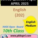 Nios Class 10 English (202) Solved Paper April 2025