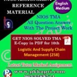 Nios Logistics And Supply Chain Management 258 Solved Assignment (TMA) 10th (English Medium) Pdf 2025-26