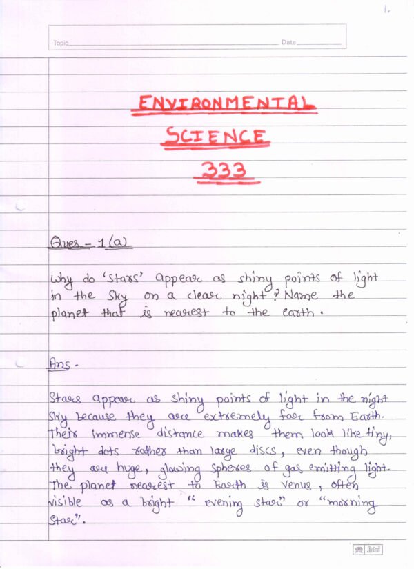 Nios Environmental Science 333 Solved Handwritten Assignment Scanned Pdf English Medium (NIOS TMA 2026)