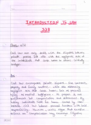 Nios Introduction To Law 338 Solved Handwritten Assignment Scanned Pdf English Medium (NIOS TMA 2026)