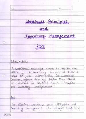 Nios Warehouse Principles and Inventory Management 259 Solved Handwritten Assignment Scanned Pdf English Medium (NIOS TMA 2025-26)