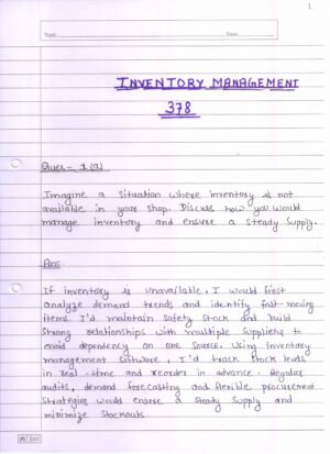 Nios Inventory Management 378 Solved Handwritten Assignment Scanned Pdf English Medium (NIOS TMA 2026) - Image 2