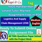 Nios Logistics And Supply Chain Management 258 Solved Handwritten Assignment Scanned Pdf English Medium