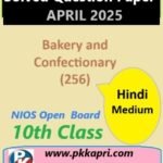 Nios Class 10 बेकरी एवं कन्फेक्शनरी (256) Solved Paper April 2025