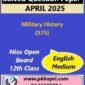 Nios Class 12 Military History (375) Solved Question Paper April 2025 Examination