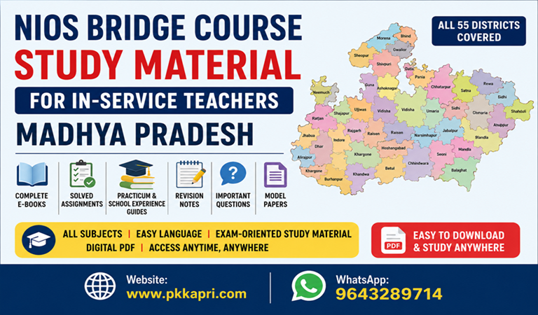 NIOS Bridge Course Study Material Madhya Pradesh & Solved Assignments