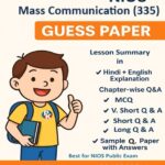 Nios Mass Communication 335 Guess Paper with Solved Sample Paper PDF - English Medium