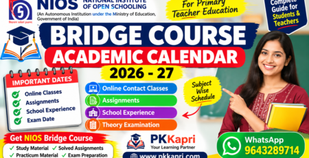 NIOS Bridge Course Academic Calendar 2026-27 Dates & Schedule
